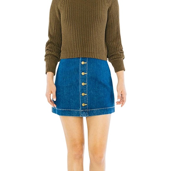 American Apparel Button Down A-Line Skirt - Picture 2 of 2